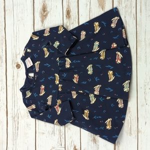 Hanna Andersson Navy Bunnies Dress 3-6M